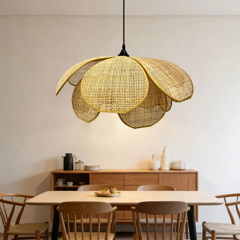 Japanese Rattan Pendant Chandelier