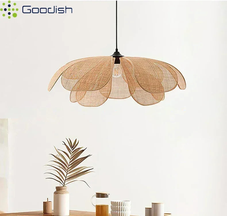 Wabi-Sabi Rattan Pendant Chandelier