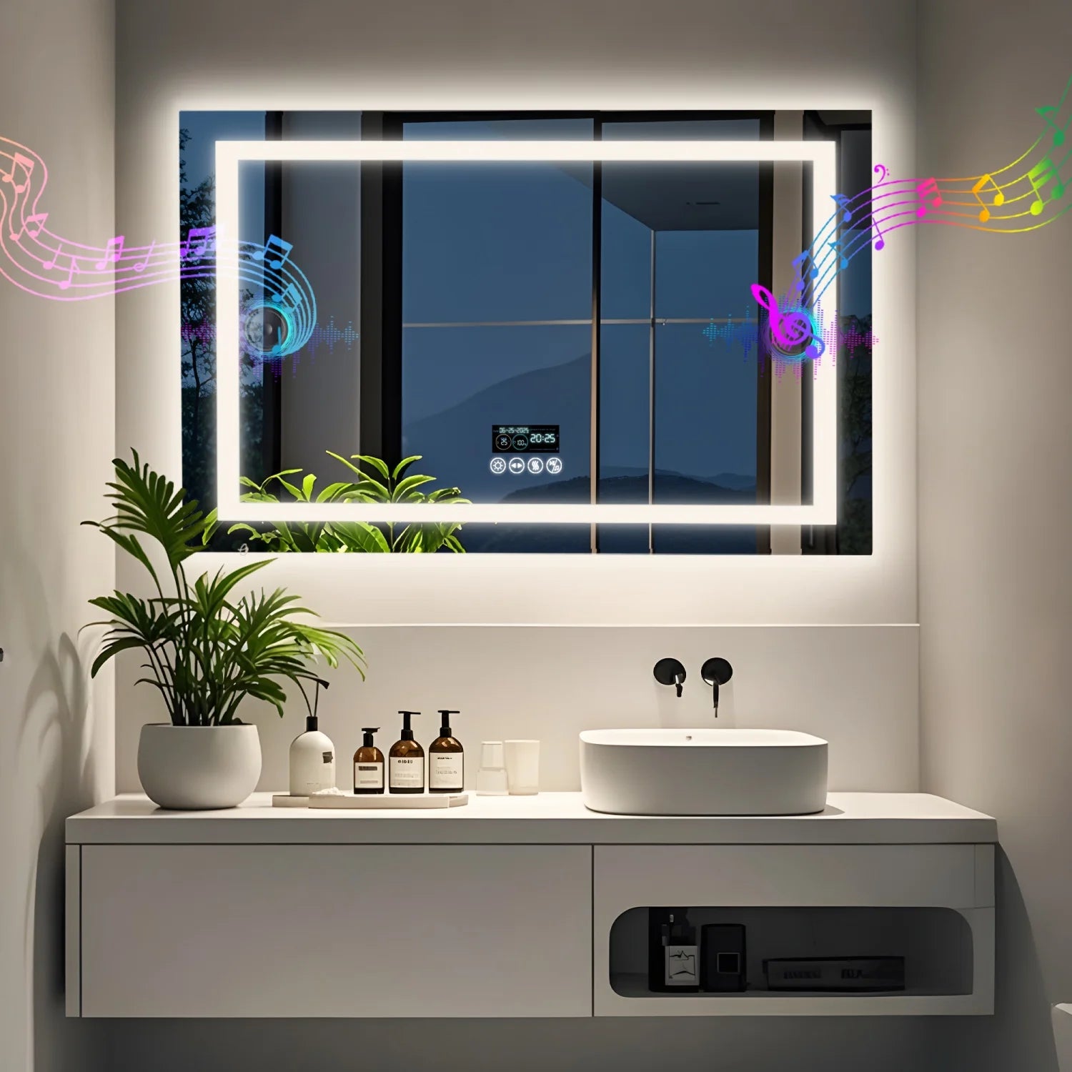 Bluetooth LED Bathroom Mirror