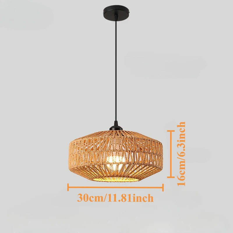 Retro Rattan Pendant Chandelier