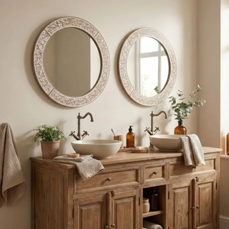 Farmhouse Round Wall Mirror