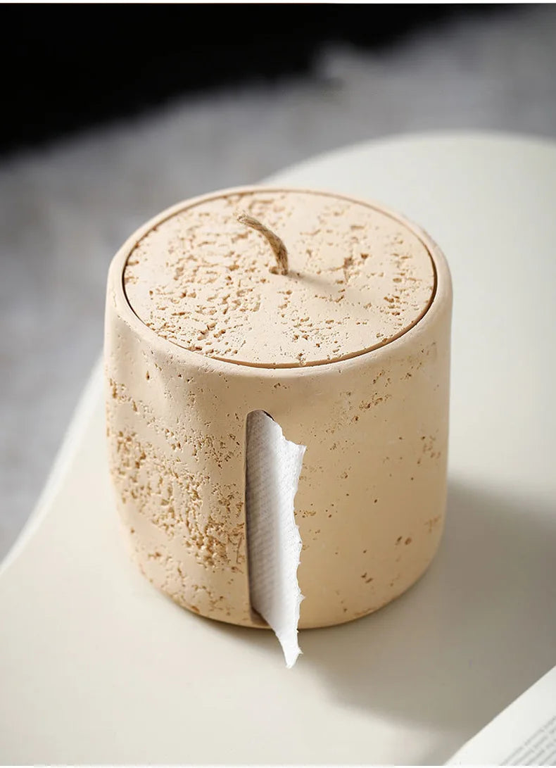 Wabi-Sabi Sandstone Tissue Box
