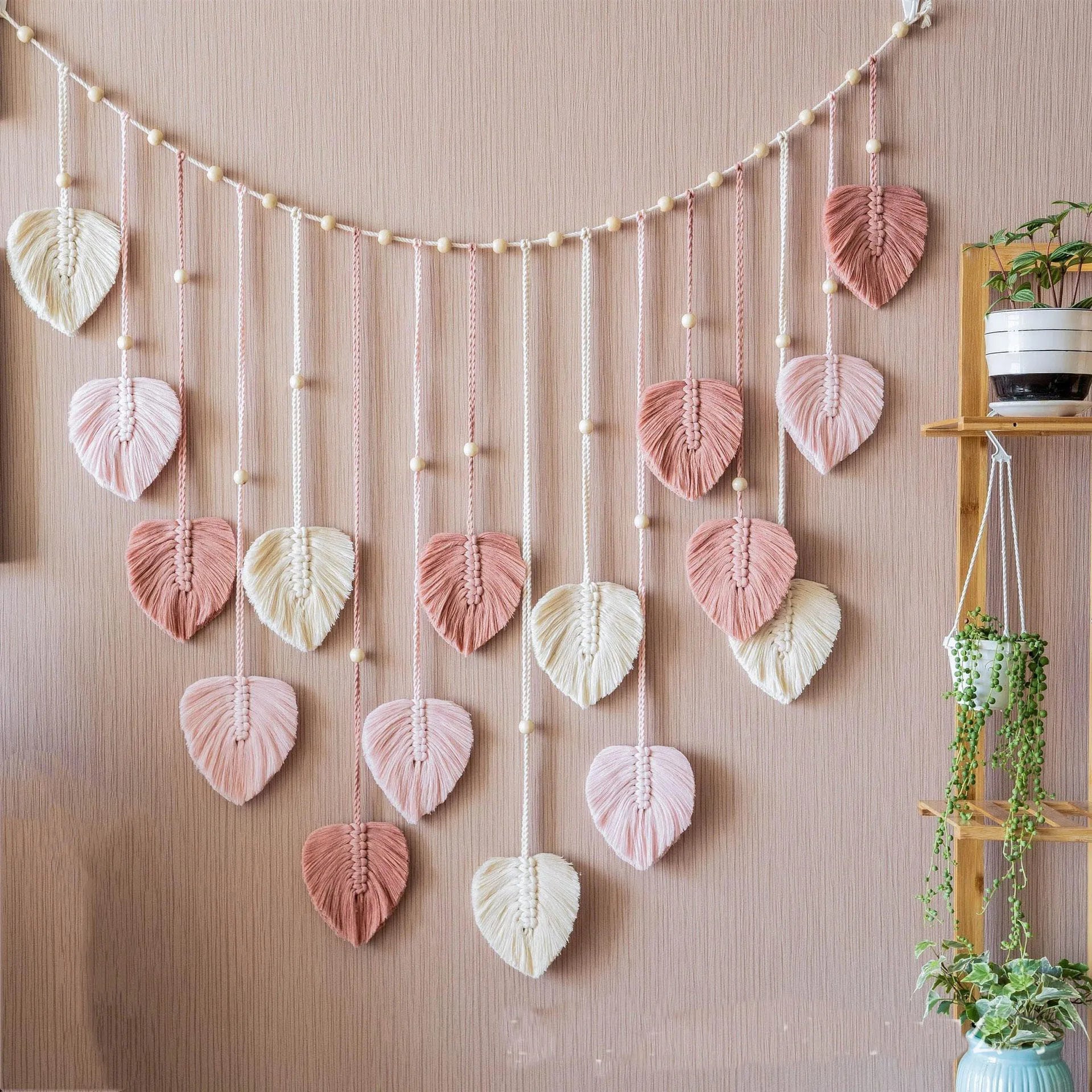 Leaf Tassel Macrame Panel