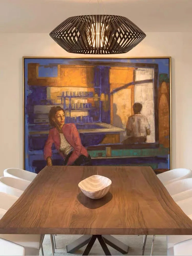 Wabi-Sabi Rattan Pendant Chandelier