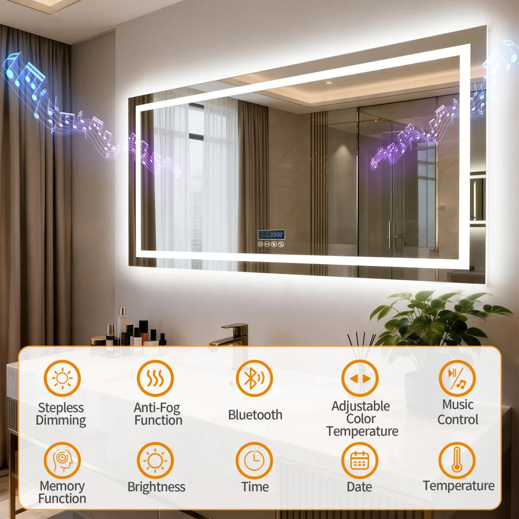 Bluetooth LED Bathroom Mirror