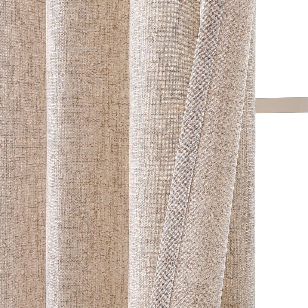 Nordic Faux Linen Blackout Curtains